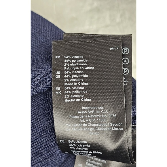 Sandro Dress Womens XS Navy Blue Marine Striped-trim Knitted Mini School Girl - Picture 9 of 9